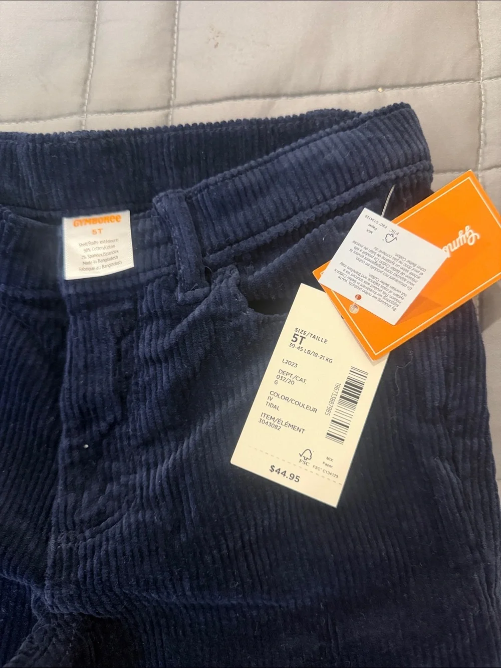 Gymboree Navy Corduroy Straight-Leg Pants